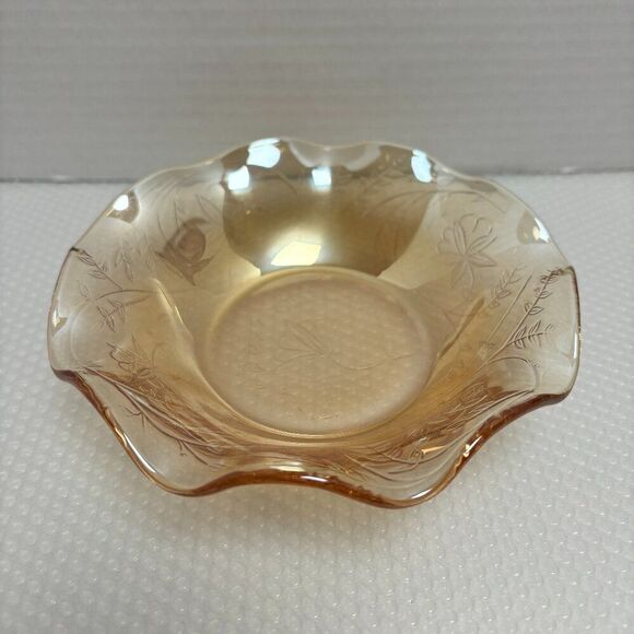 Other - Jeannette Floragold Ruffled 5"Fruit Bowl - 5.5 Inches